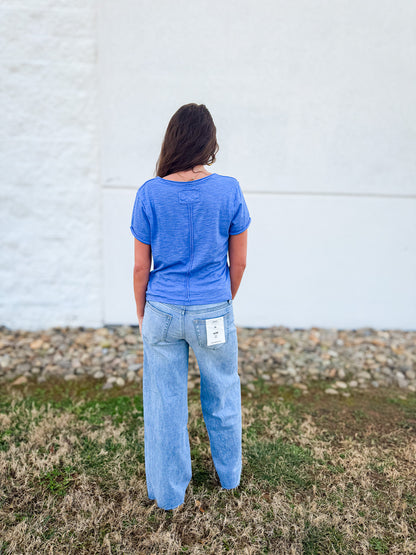 Free People - Take 2 Tee - CORNFLOWER COMBO