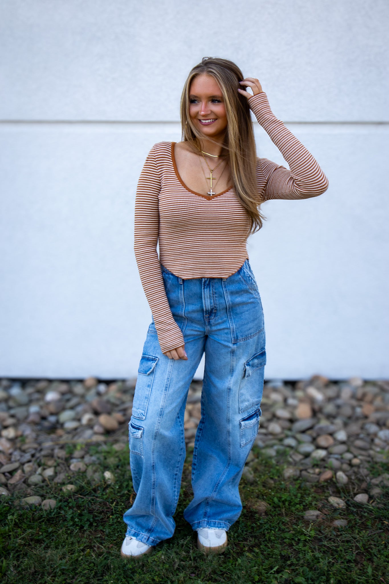 Warm Stripes Long Sleeve Top