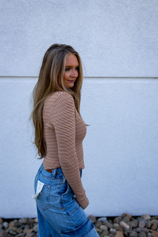 Warm Stripes Long Sleeve Top