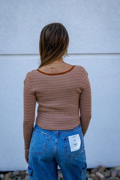 Warm Stripes Long Sleeve Top