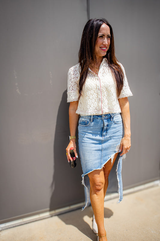 Free People - Women's Mannie Lace Button Down