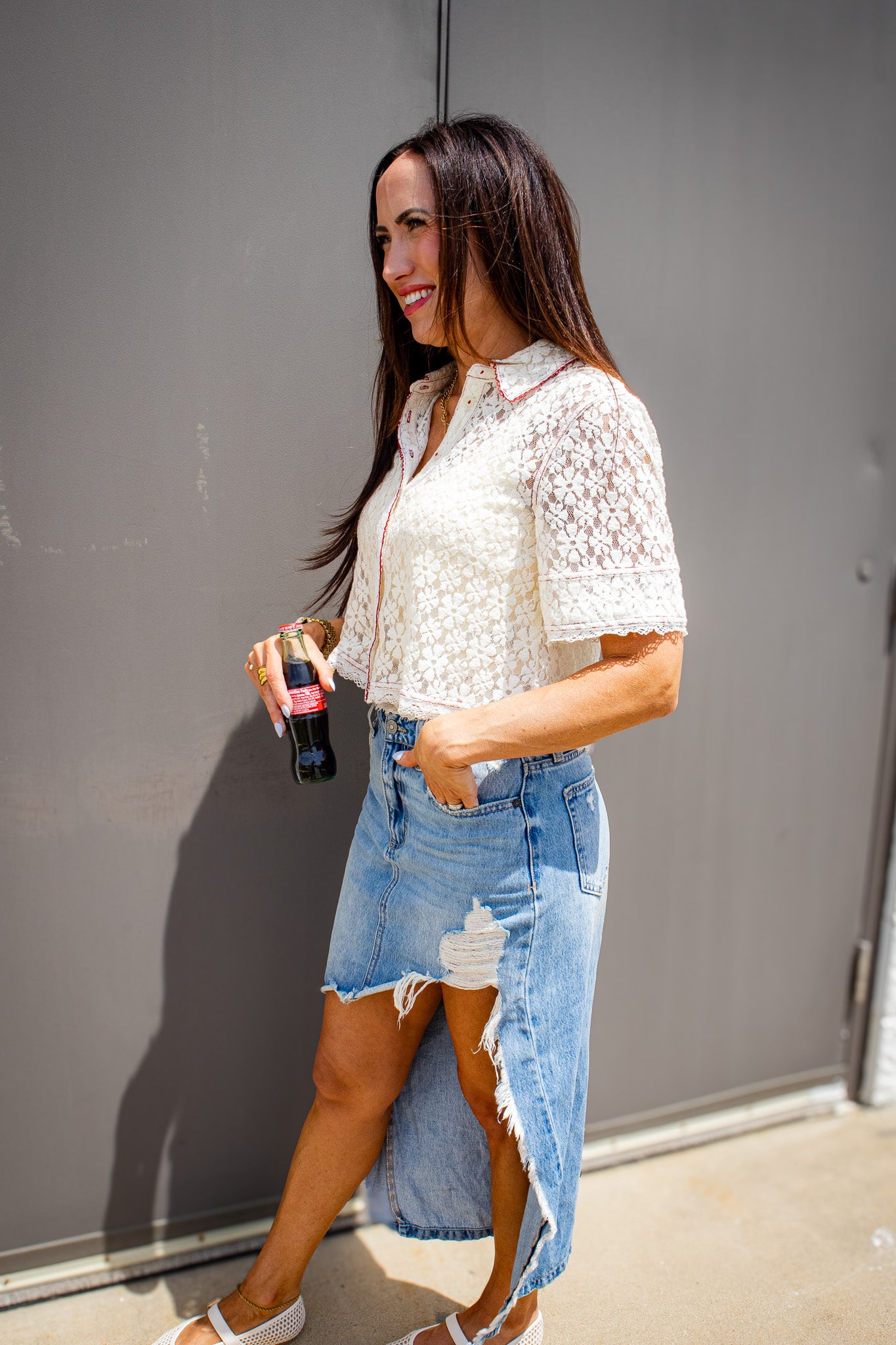 Free People - Women's Mannie Lace Button Down