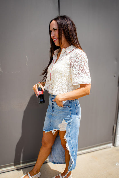 Free People - Women's Mannie Lace Button Down