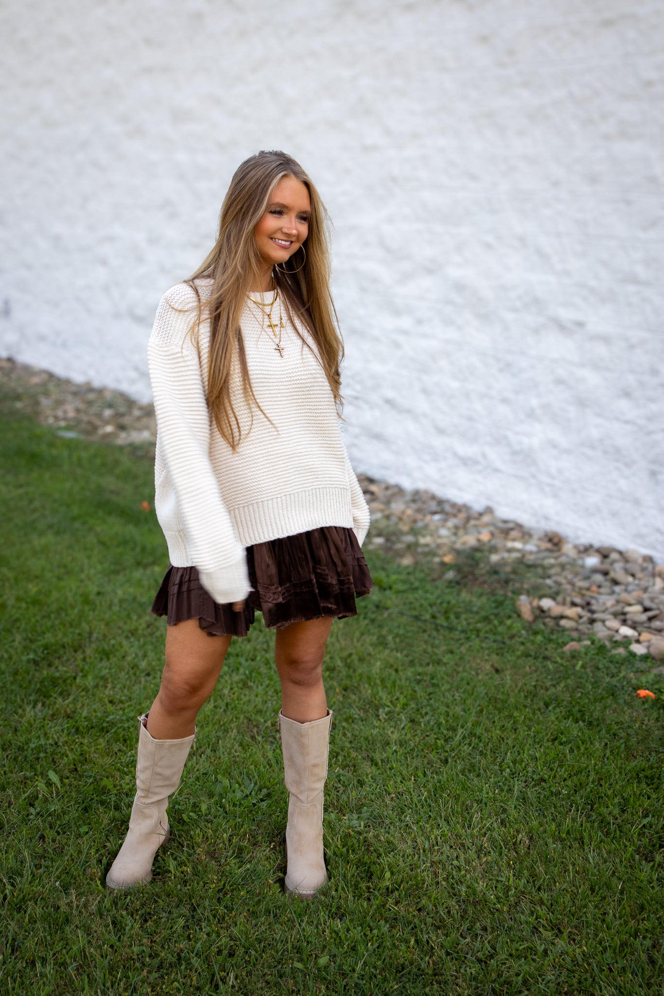 Free People - One Third Charm Shine Mini Skirt - FRENCH CHOCOLATE