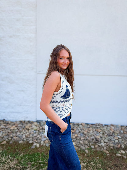 Sailboat  Sweater Vest