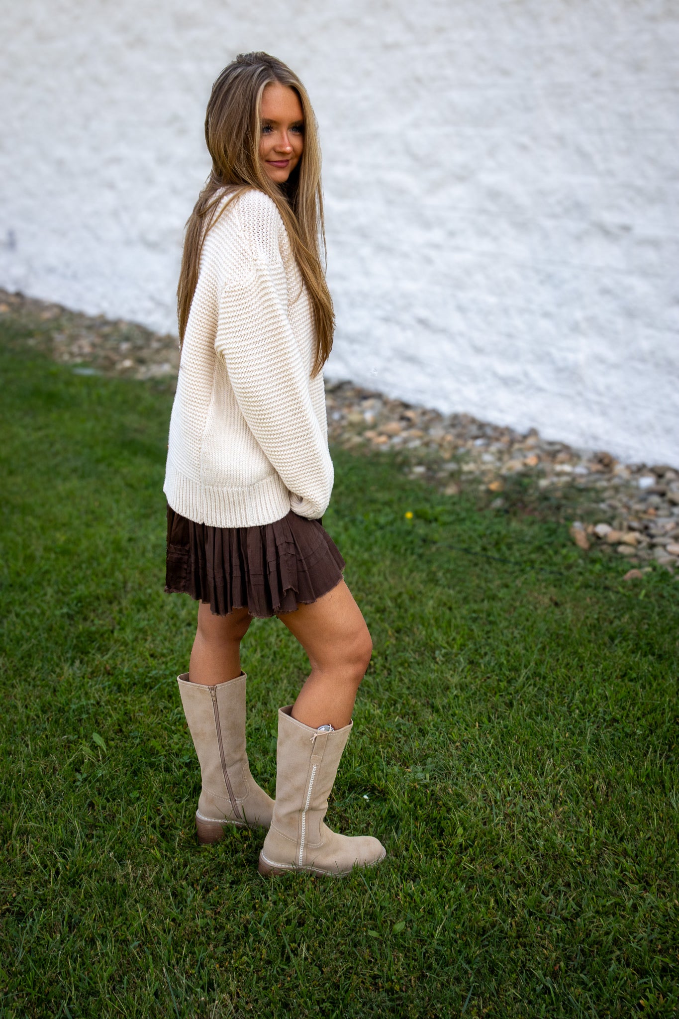 Free People - One Third Charm Shine Mini Skirt - FRENCH CHOCOLATE