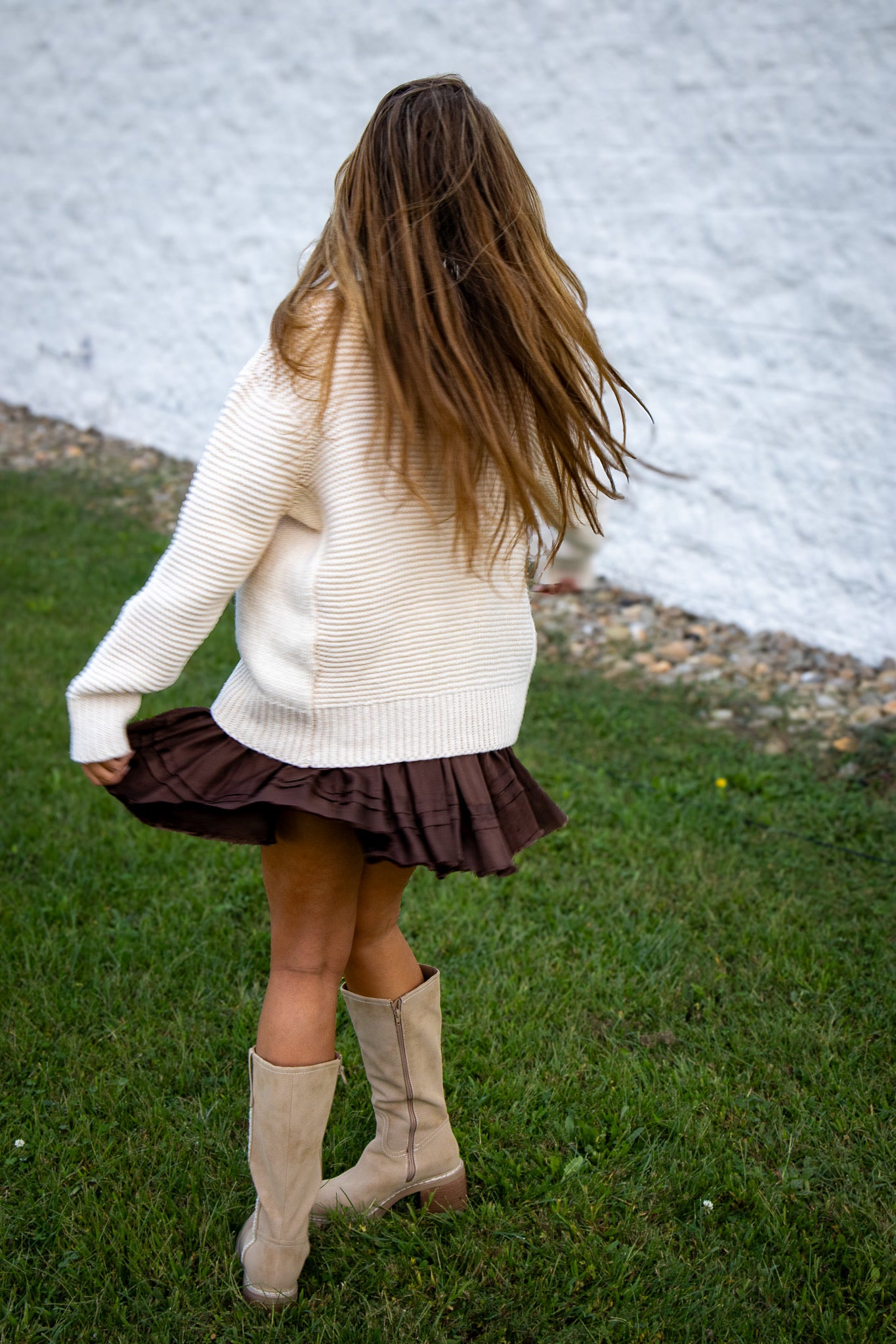 Free People - One Third Charm Shine Mini Skirt - FRENCH CHOCOLATE