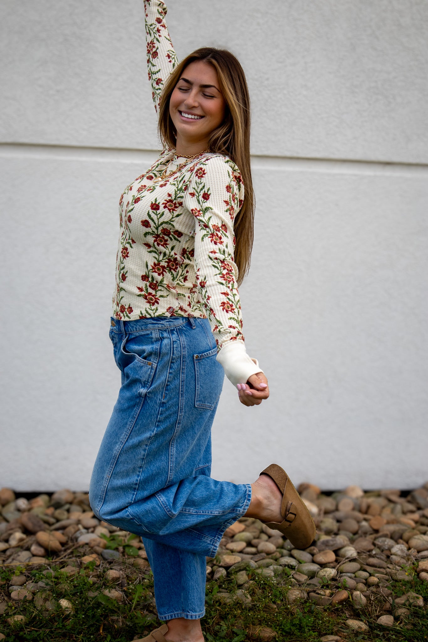 Free People - Pretty Little Thermal - SAND COMBO FOLK VINE