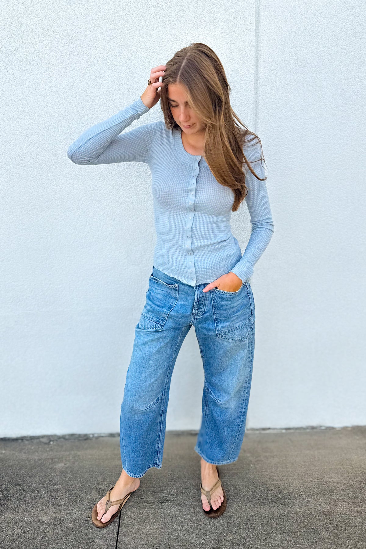 Free People - Going Places Cardi - PEARL BLUE