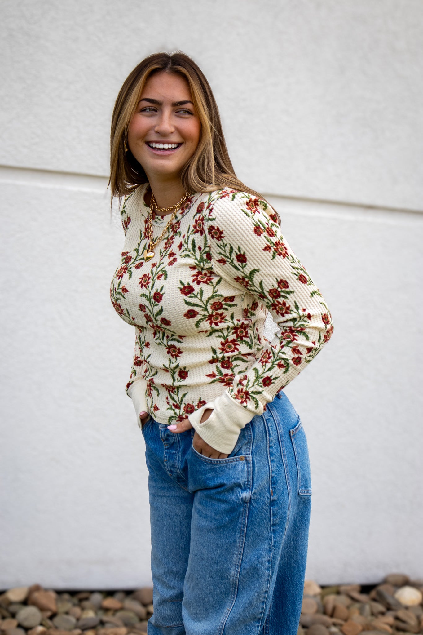 Free People - Pretty Little Thermal - SAND COMBO FOLK VINE