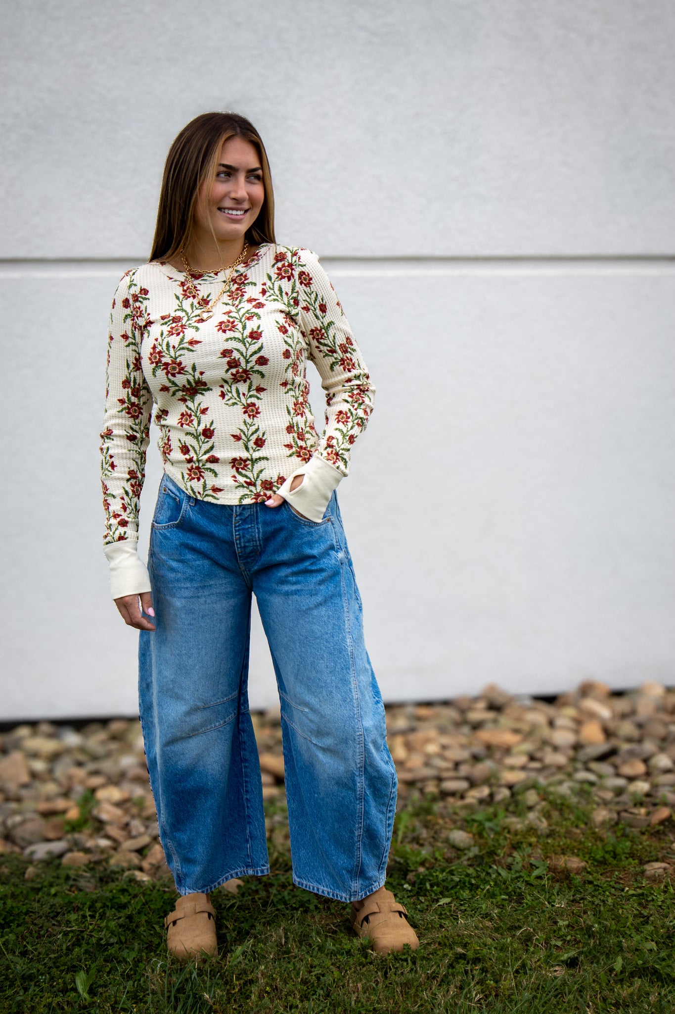 Free People - Pretty Little Thermal - SAND COMBO FOLK VINE