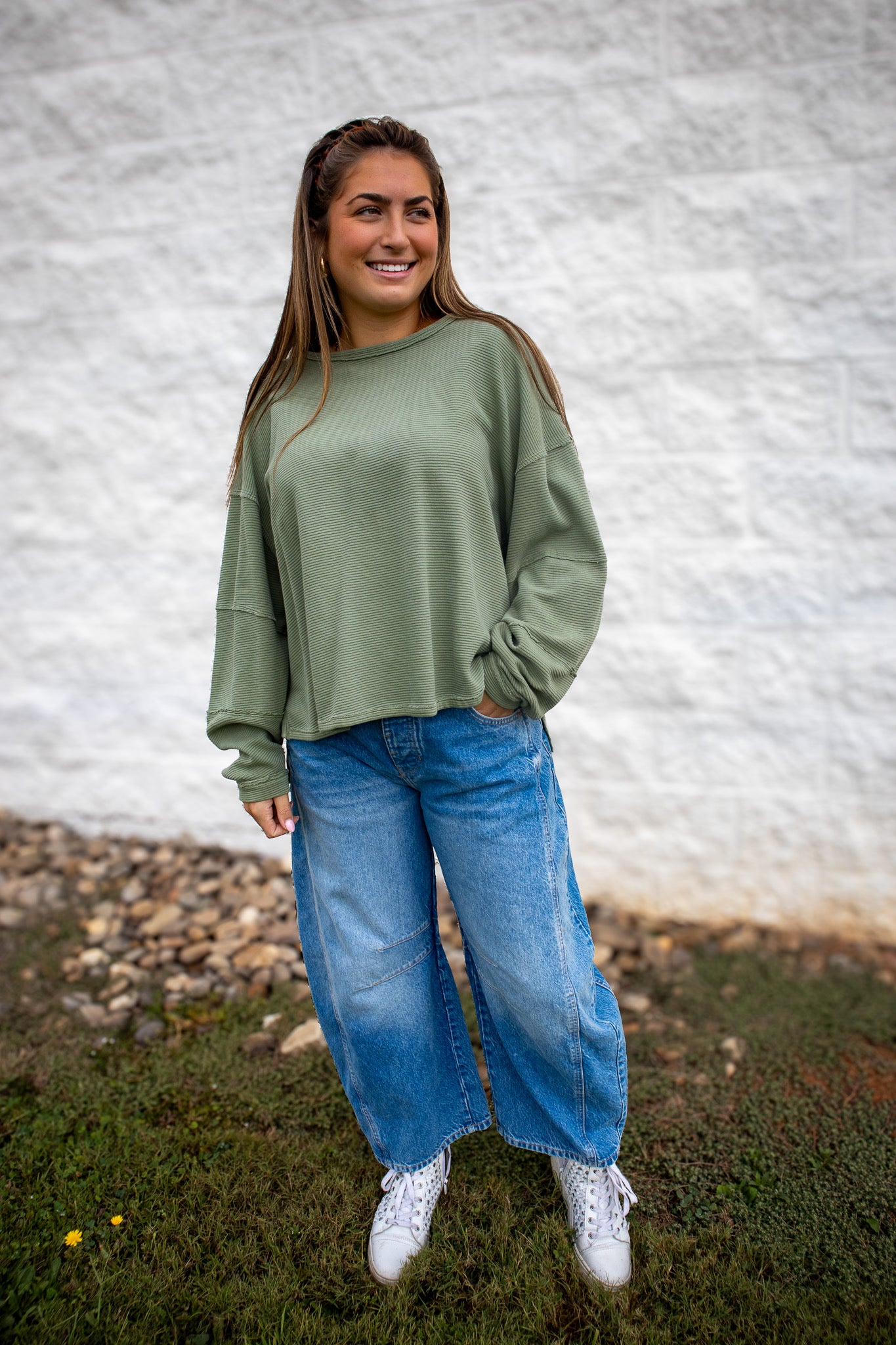 Free People - Total Eclipse Tee - OIL GREEN