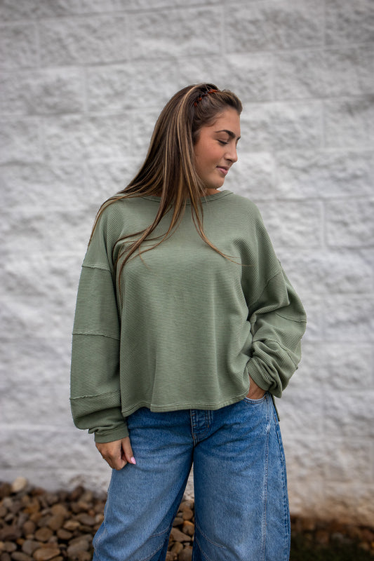 Free People - Total Eclipse Tee - OIL GREEN