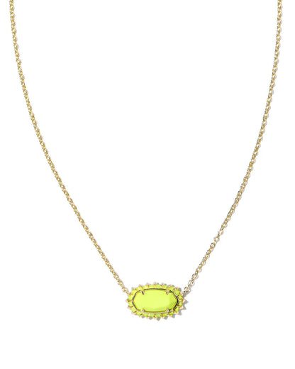 Kendra Scott - Elisa Color Burst Frame Pendant Necklace - CHARTREUSE MAGNESITE