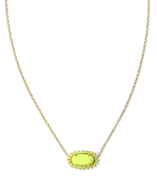 Kendra Scott - Elisa Color Burst Frame Pendant Necklace - CHARTREUSE MAGNESITE