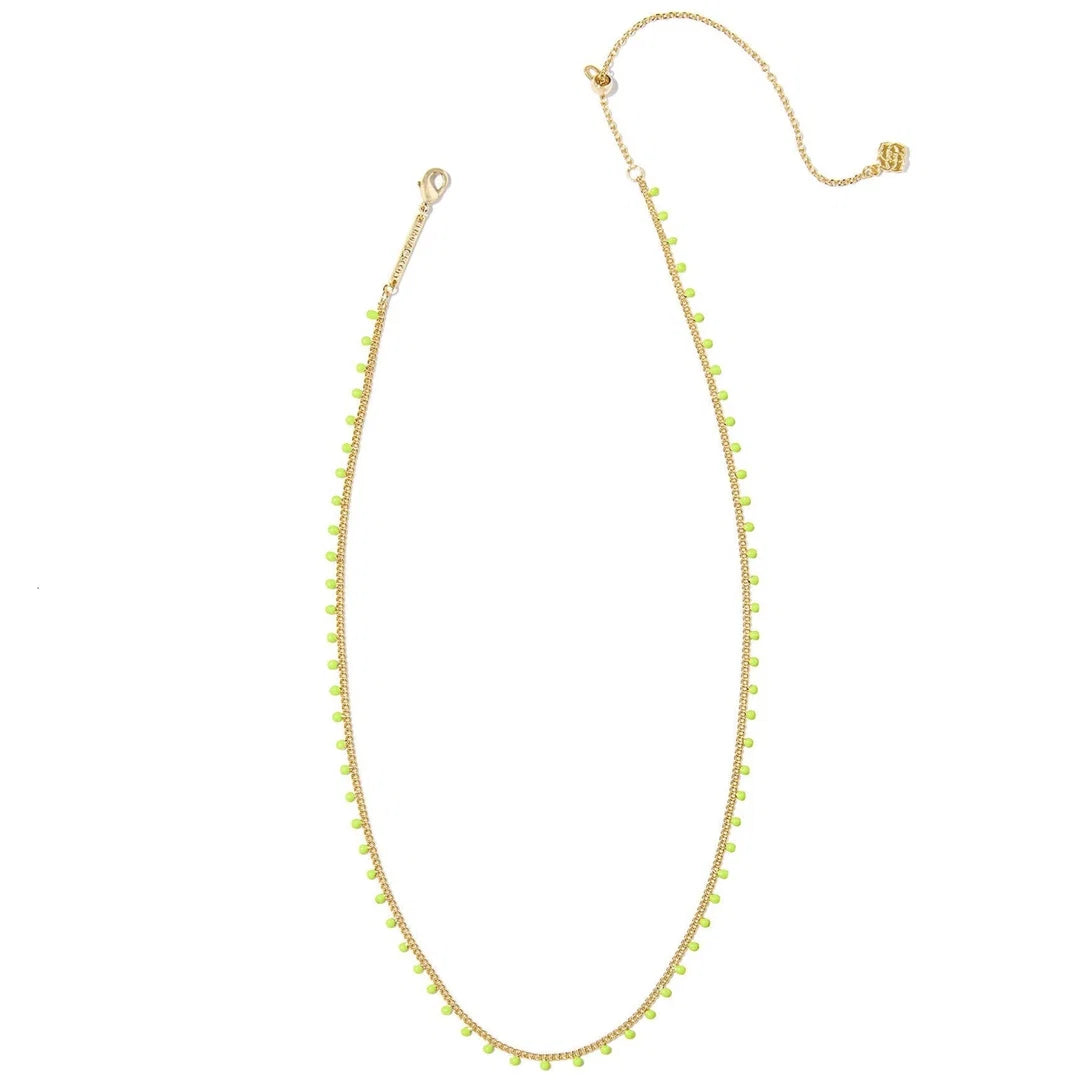 Kendra Scott - Kelsey Gold Strand Necklace - CHARTREUSE ENAMEL