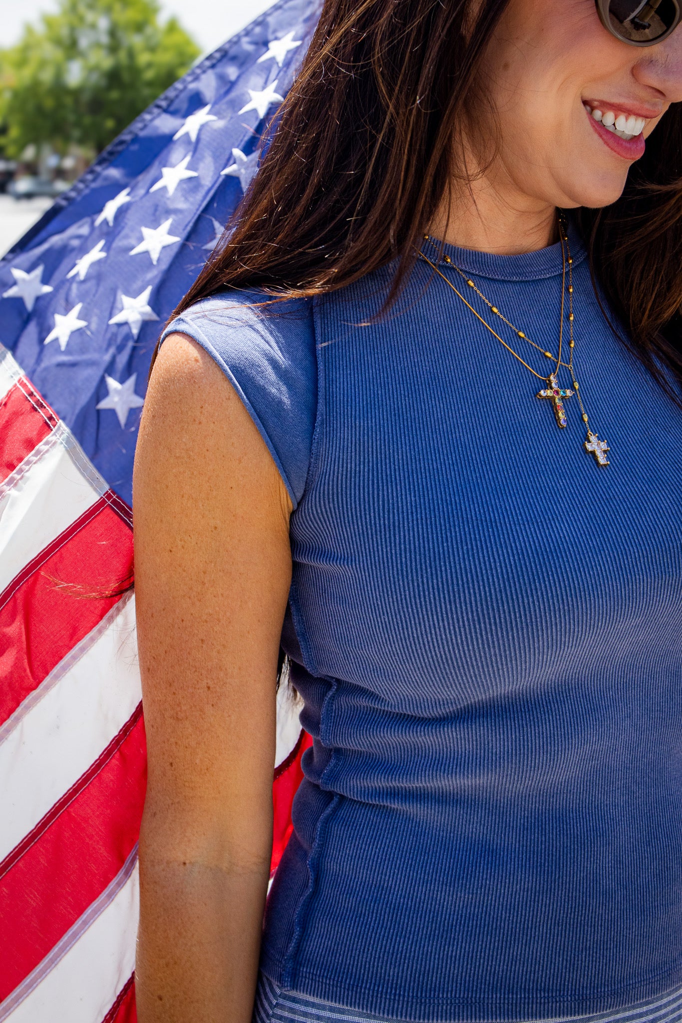 Free People - Ever Had Ribbed Cap Sleeve Top - Indigo