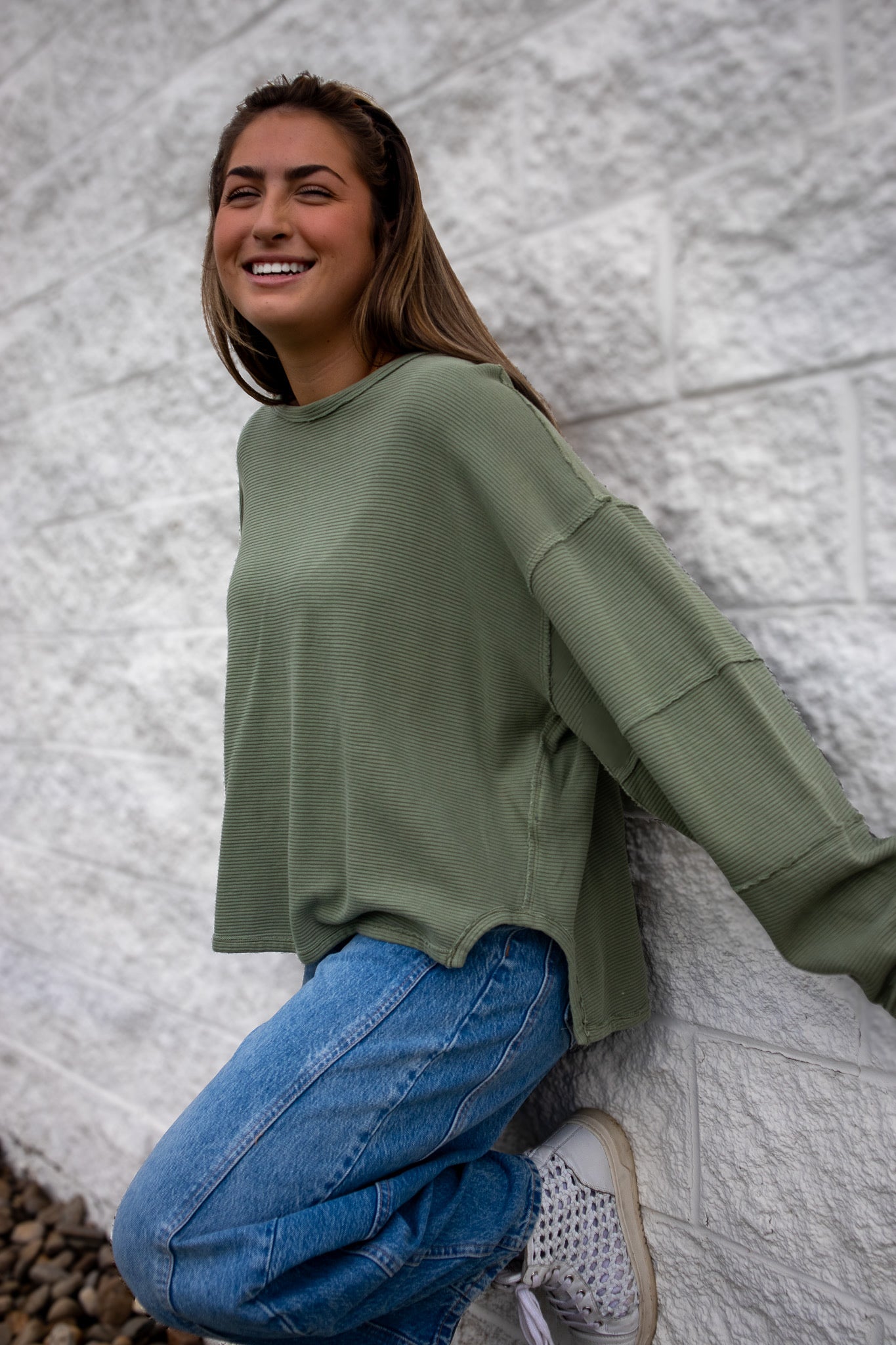 Free People - Total Eclipse Tee - OIL GREEN