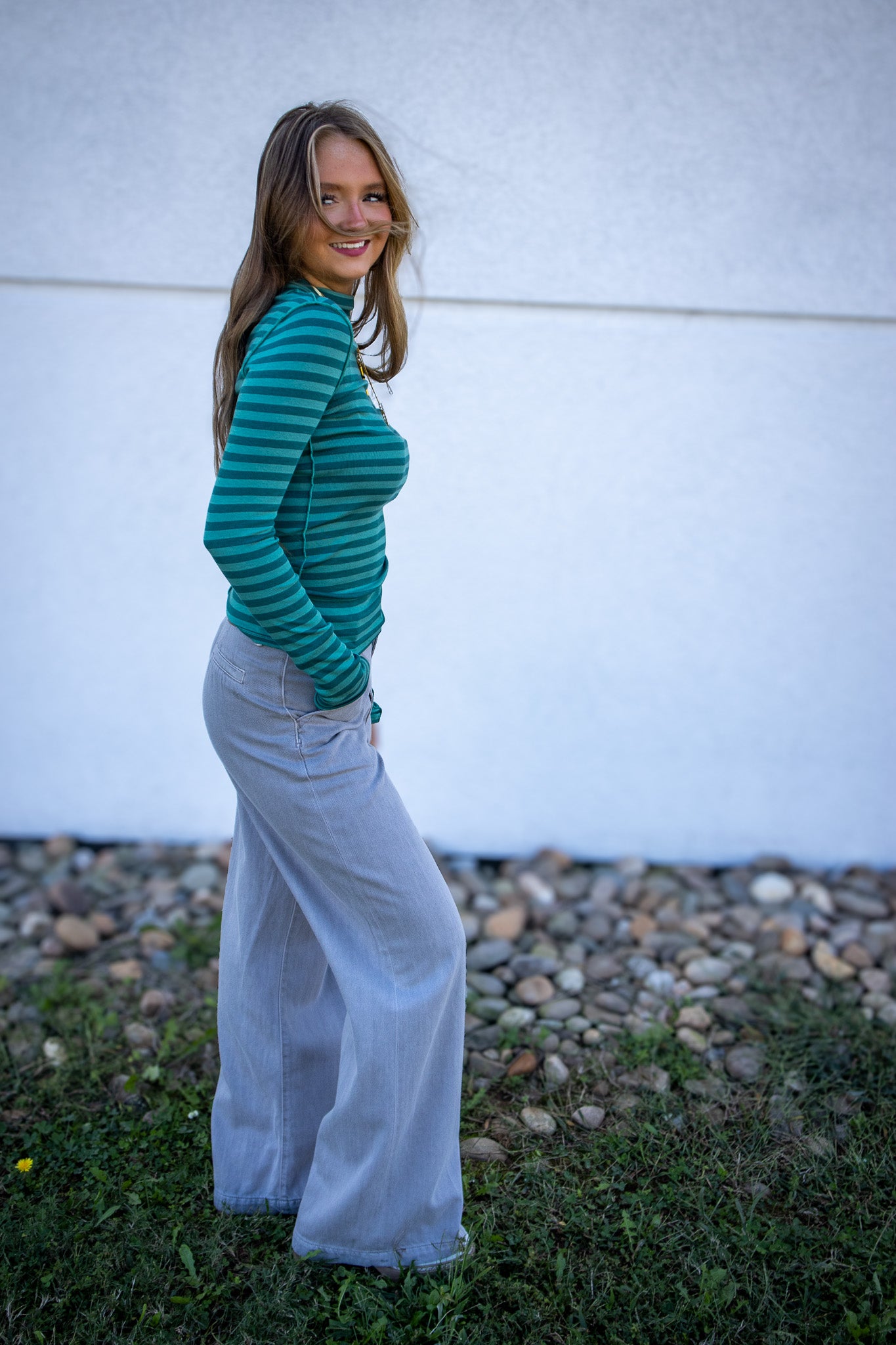 Free People - Good Good Stripe Turtleneck - RAINFOREST COMBO