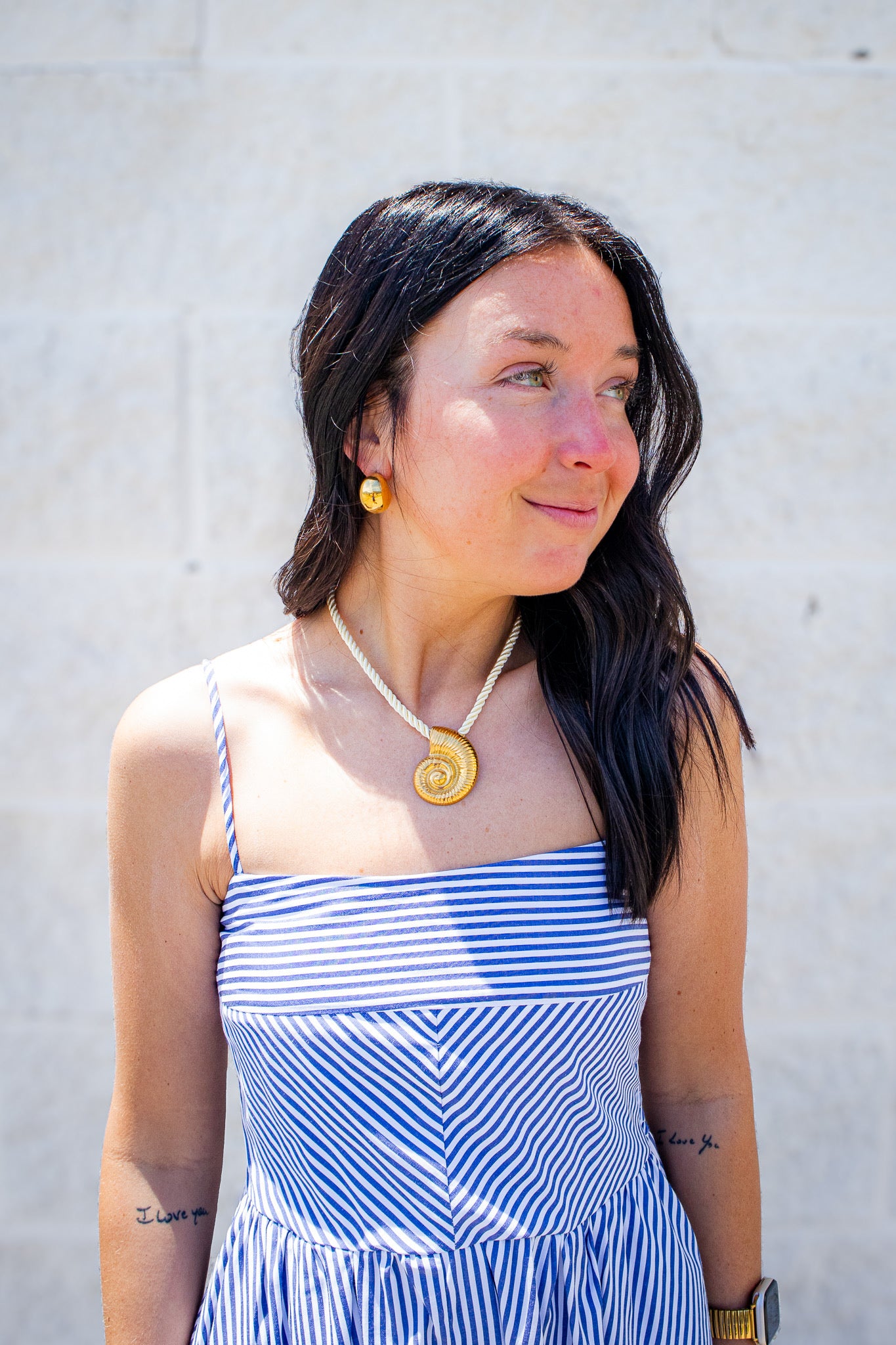 Seaside Stripes Blue & White Midi Sundress