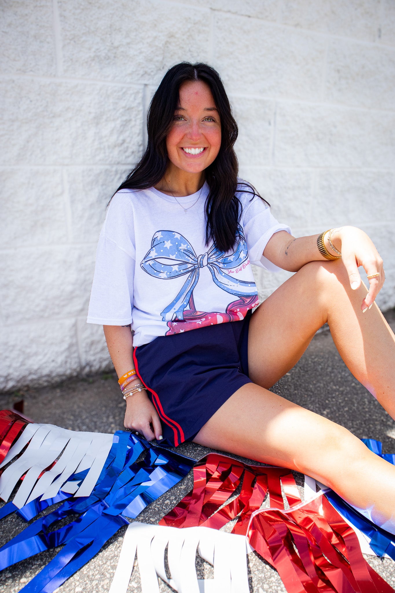 Cherry Bow Rhinestone Graphic Tee