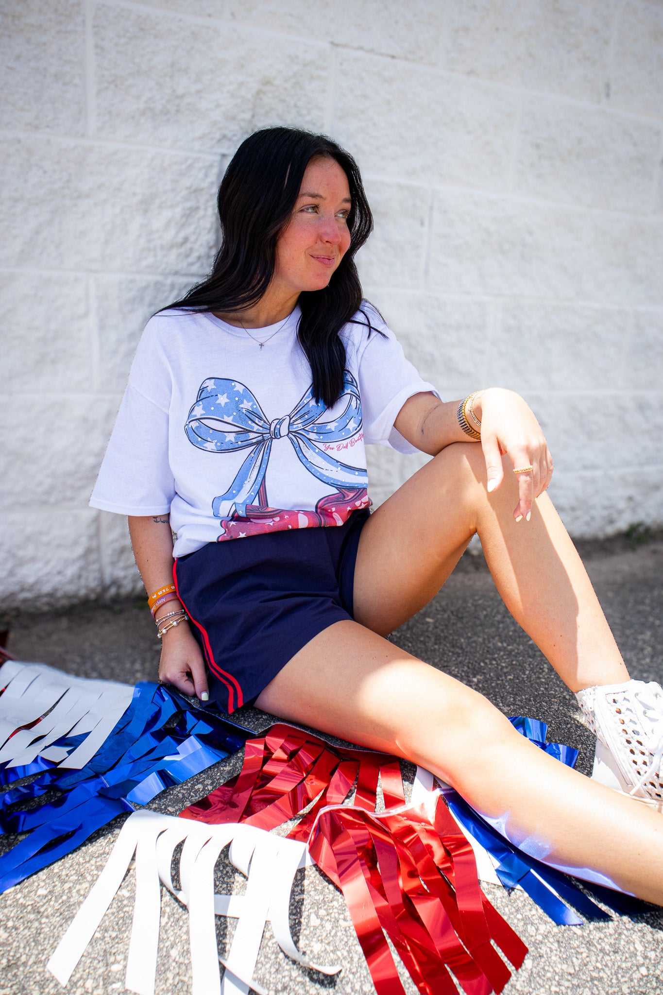 Cherry Bow Rhinestone Graphic Tee