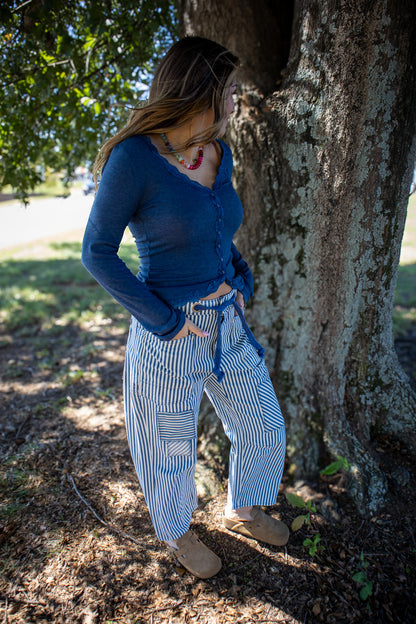 Free People - Big Love Rib Cardi - OCEAN HEATHER