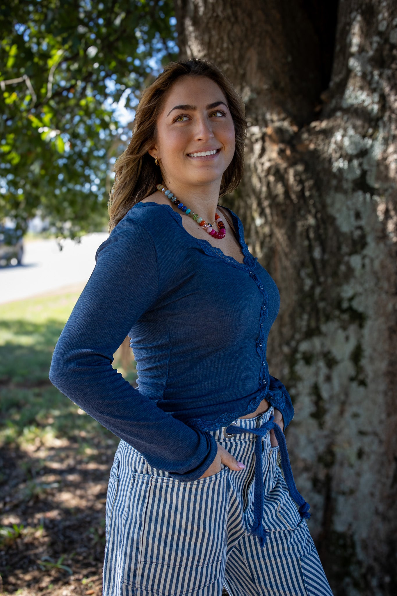 Free People - Big Love Rib Cardi - OCEAN HEATHER