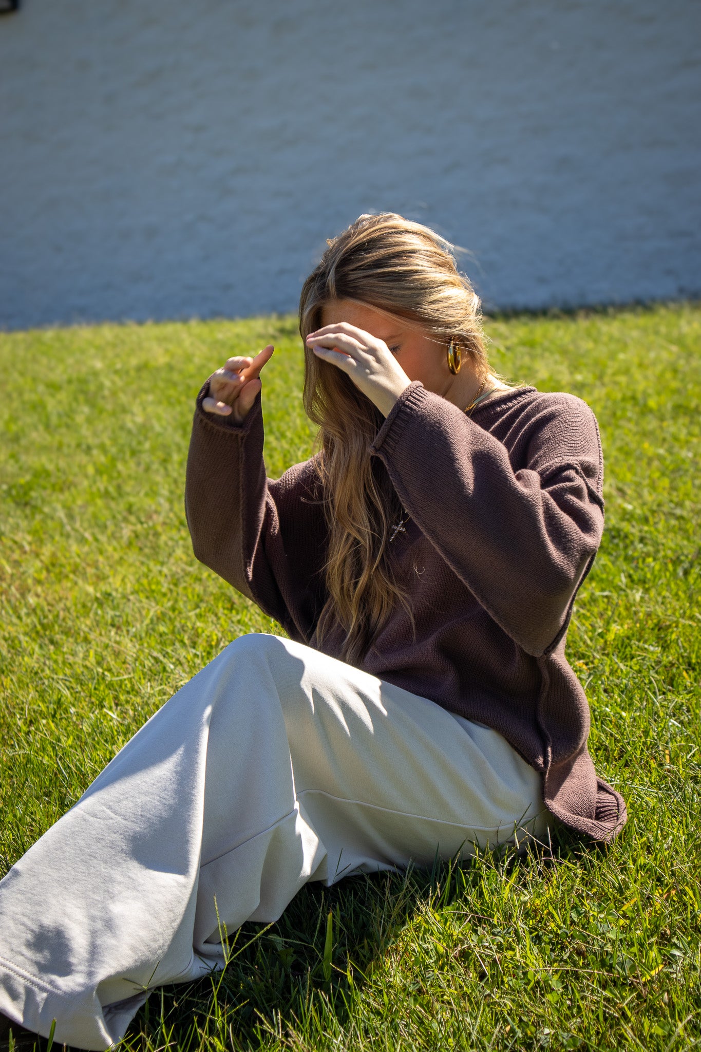 Soft Ivory Pleated Lounge Pants