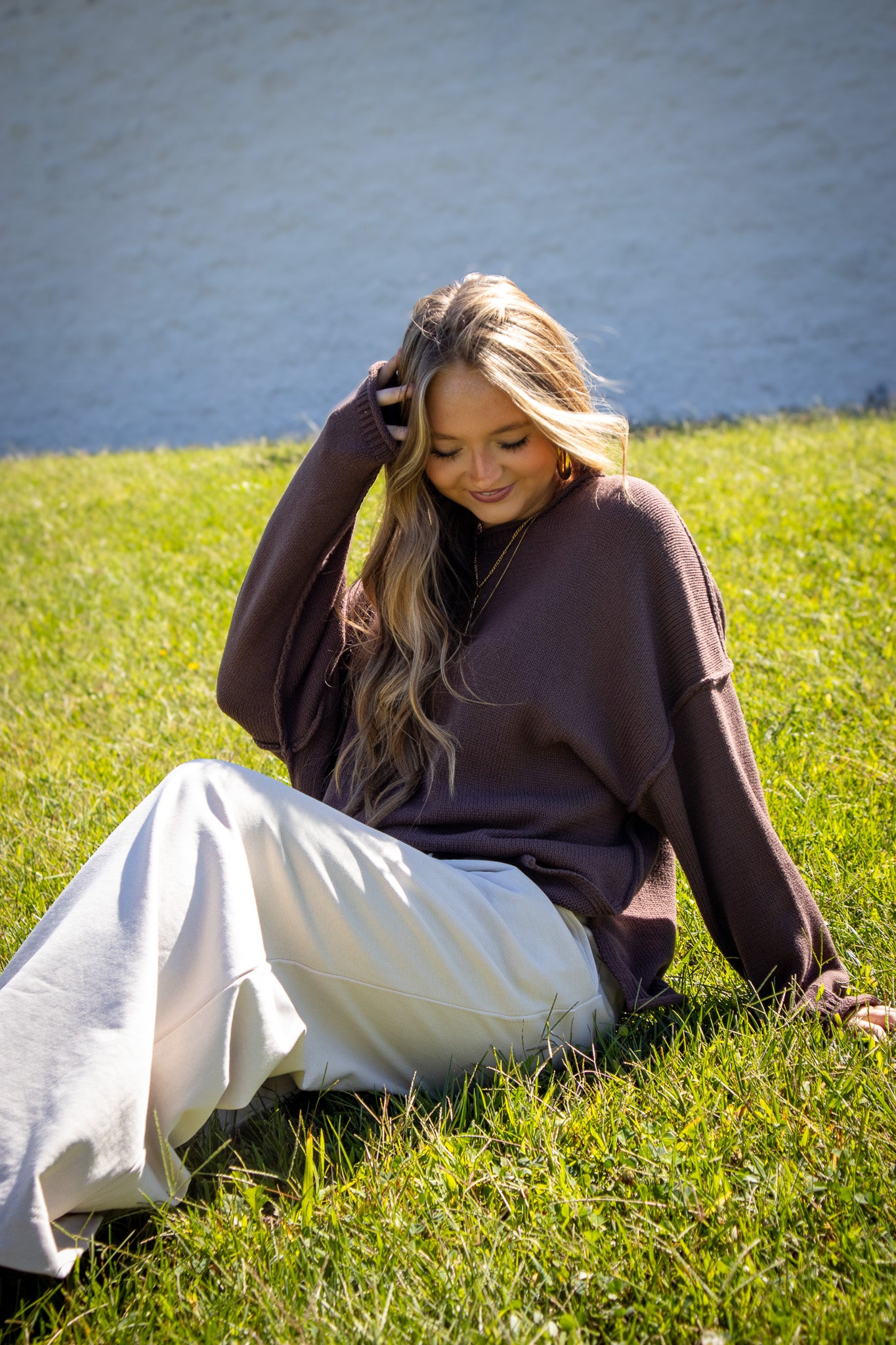 Soft Ivory Pleated Lounge Pants