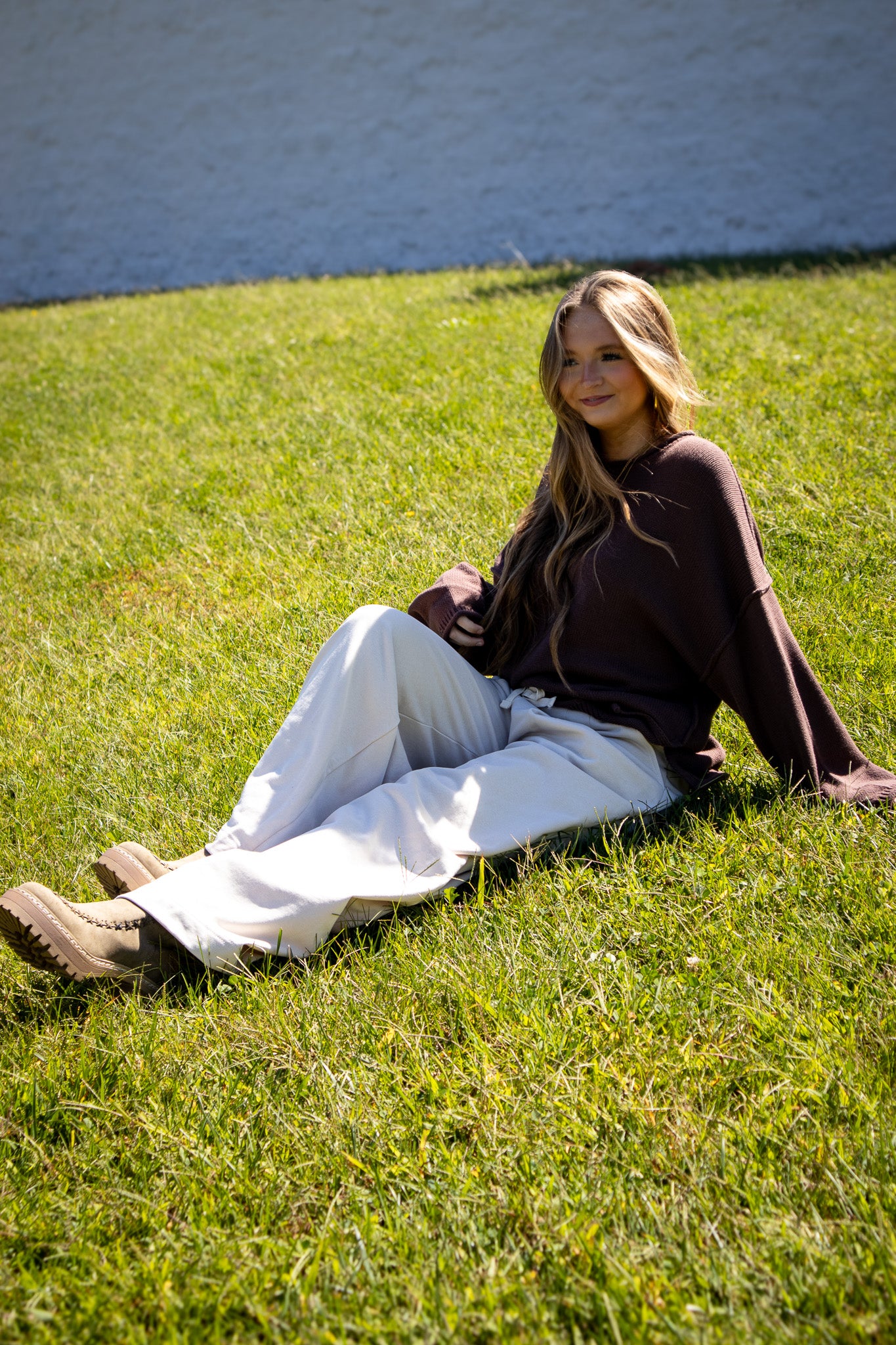 Soft Ivory Pleated Lounge Pants