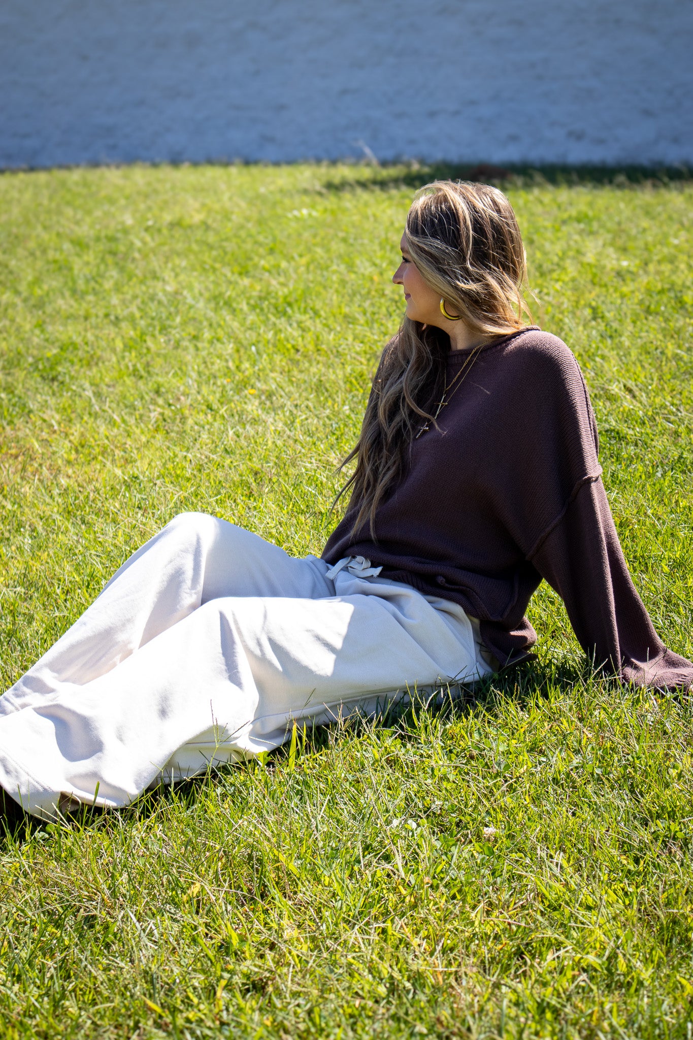 Soft Ivory Pleated Lounge Pants