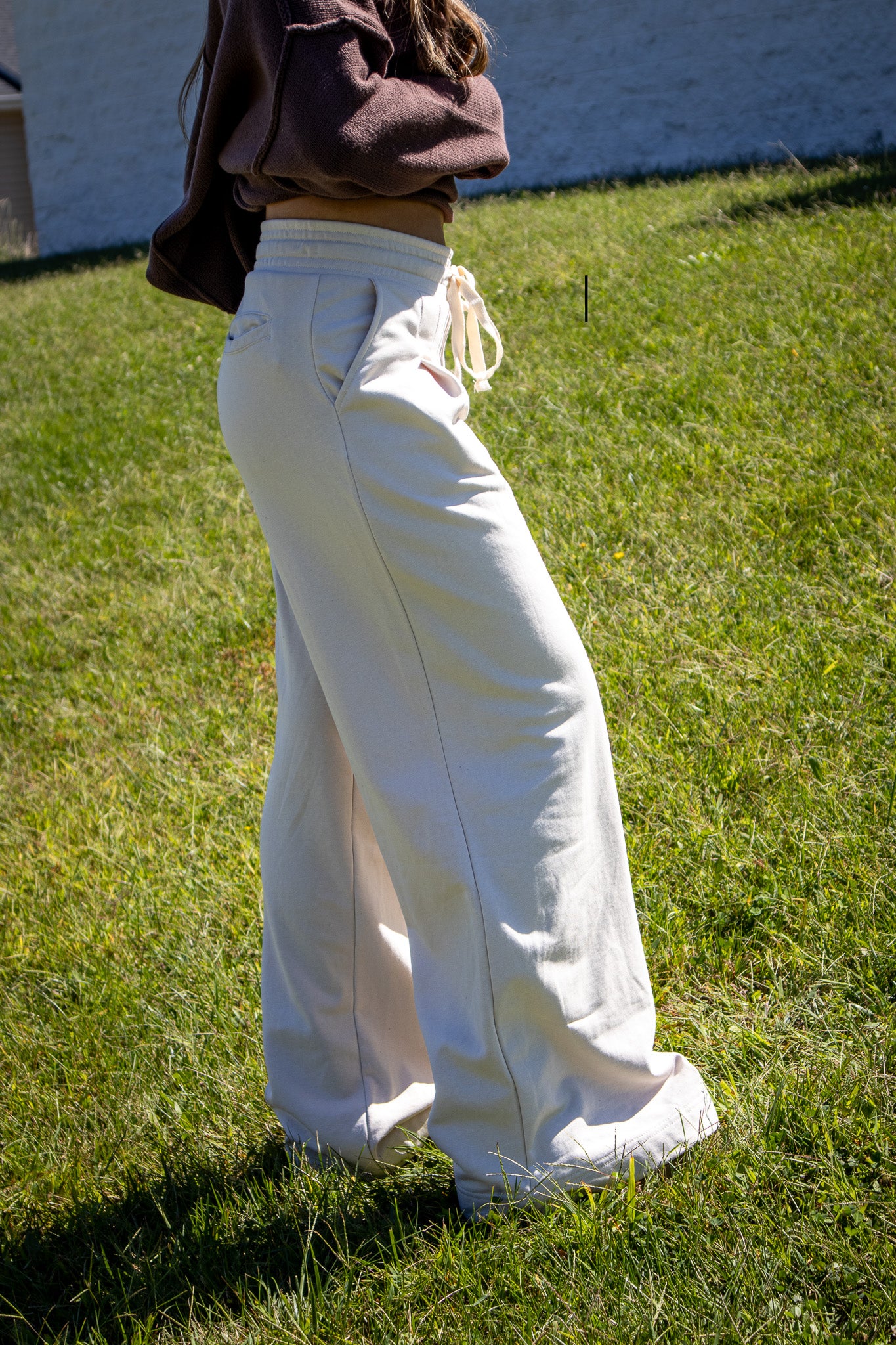 Soft Ivory Pleated Lounge Pants