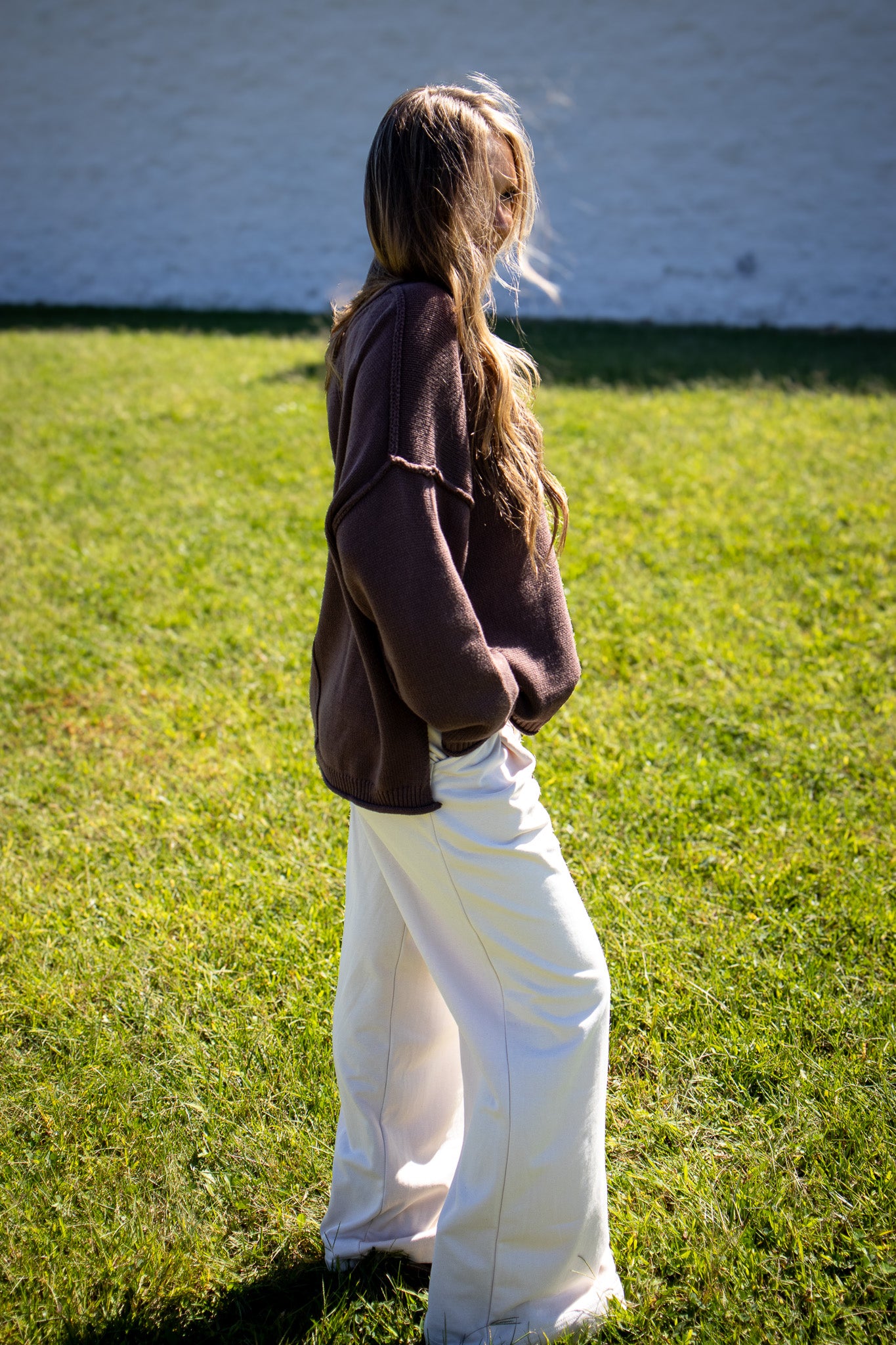 Soft Ivory Pleated Lounge Pants