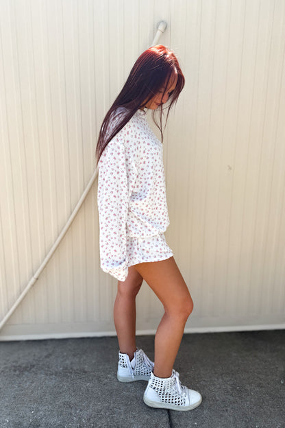 Flirty Floral Ribbed Top & Skort Set