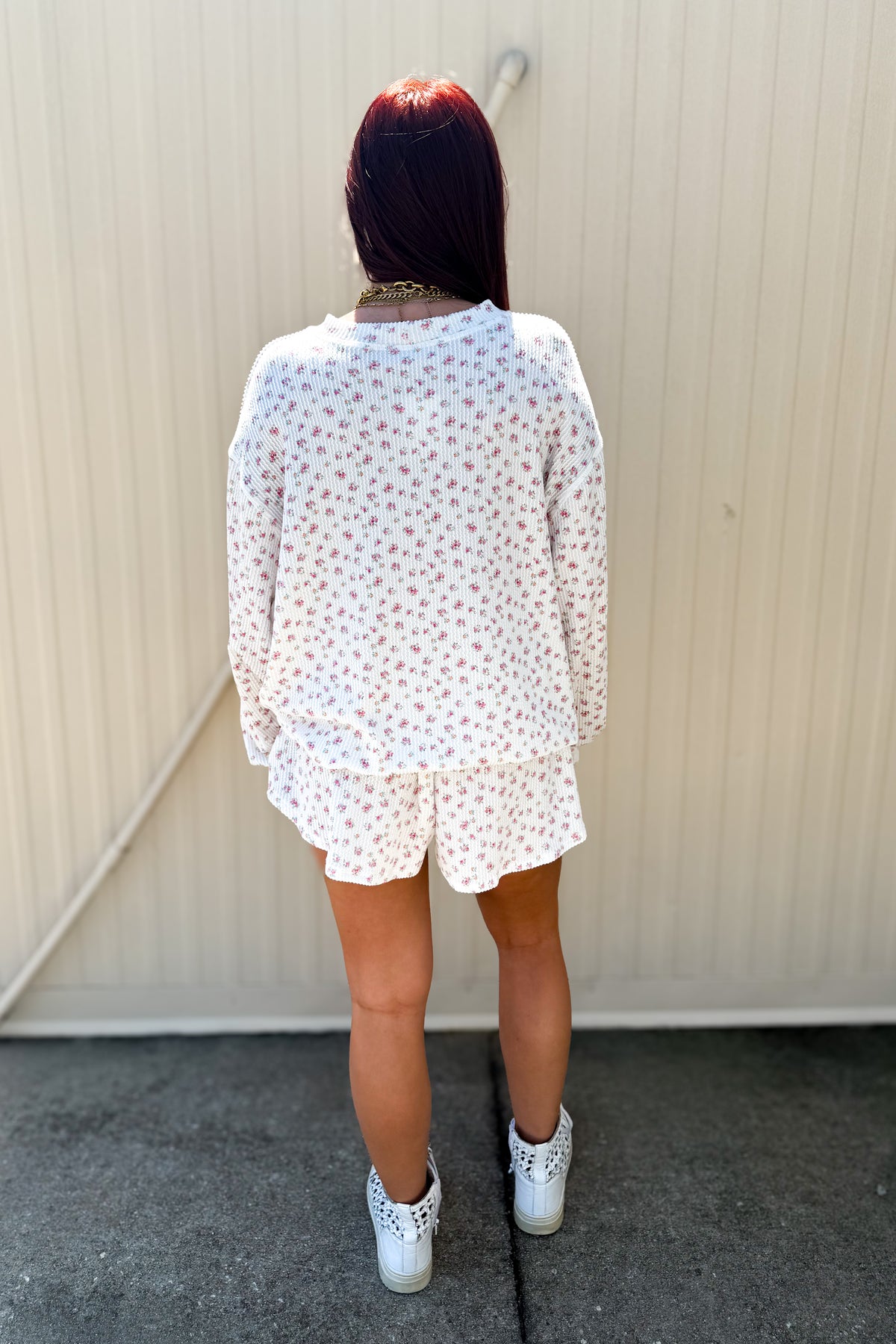 Flirty Floral Ribbed Top & Skort Set