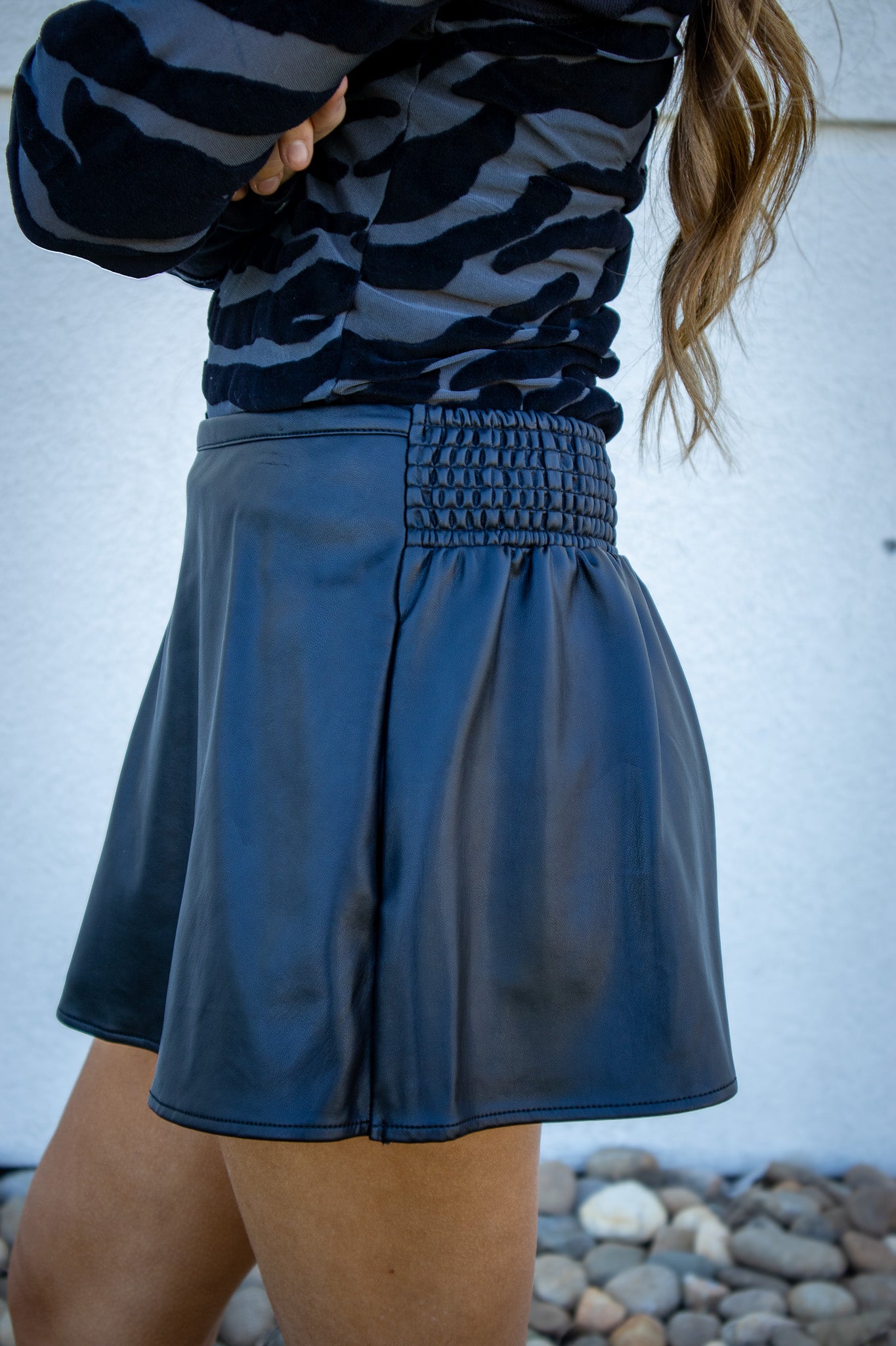 Free People - Paradise Found Vegan Skort - BLACK