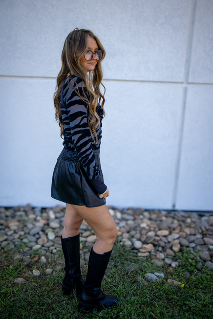 Free People - Paradise Found Vegan Skort - BLACK