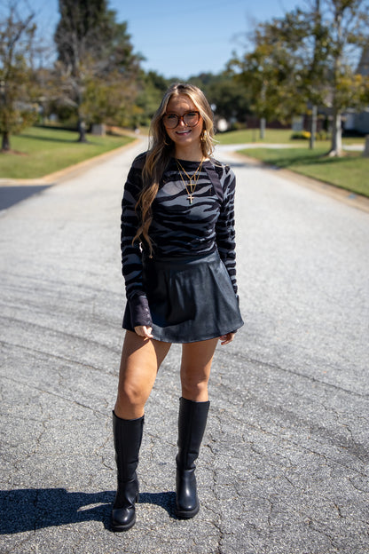 Free People - Paradise Found Vegan Skort - BLACK