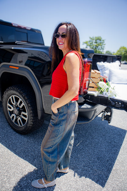 Free People - Good Luck Mid-Rise Barrel Jeans - LOST IN THE DESERT
