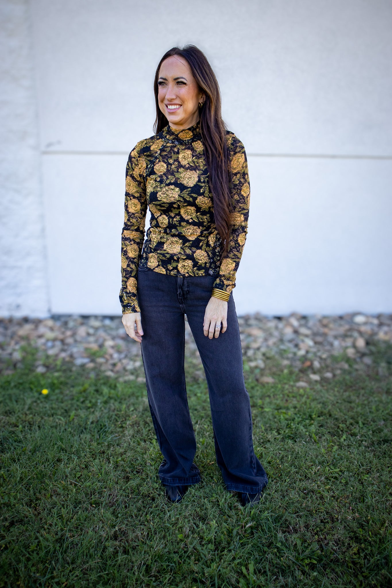 Free People - Lyric Long Sleeve - BLACK COMBO