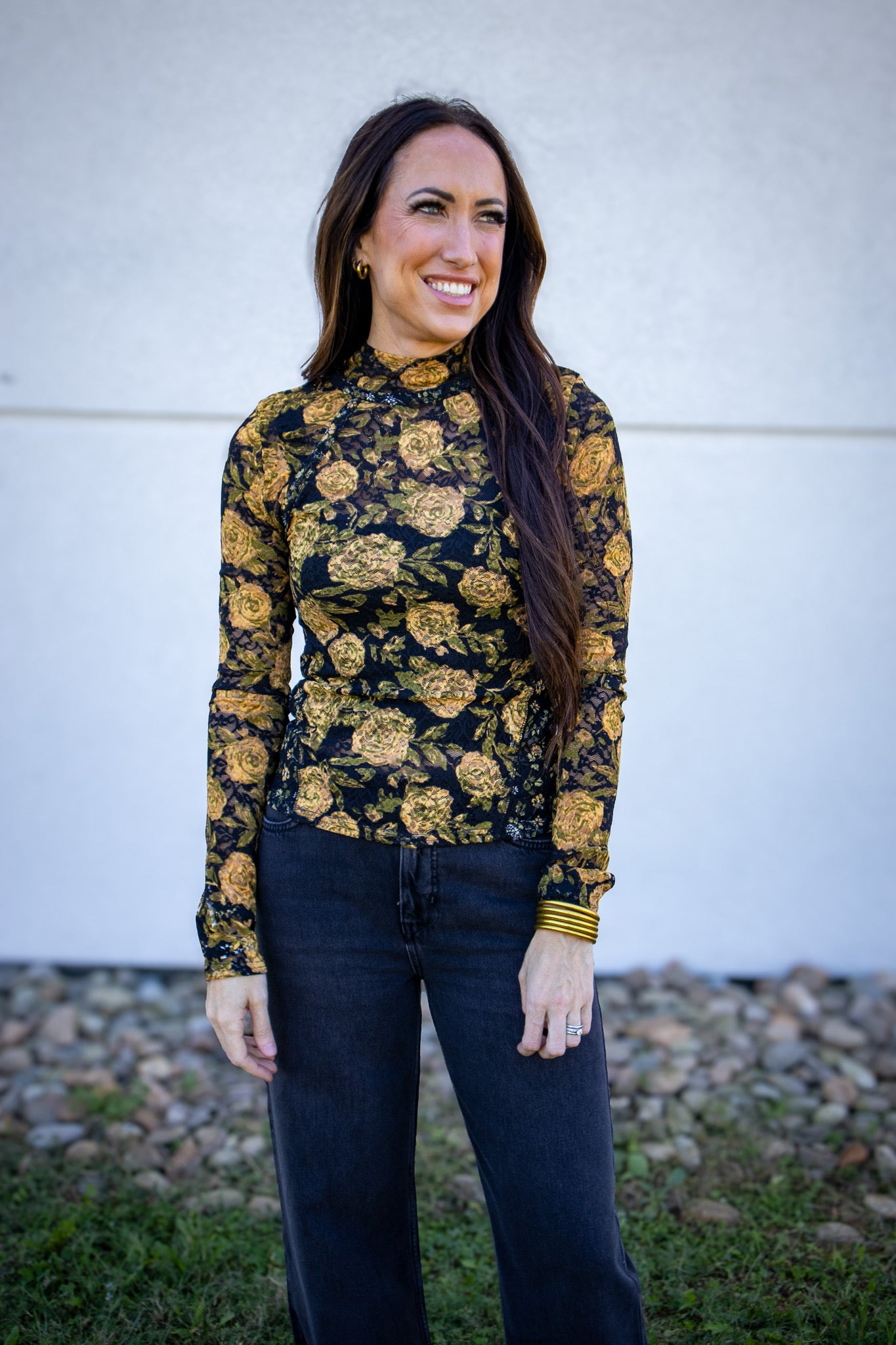 Free People - Lyric Long Sleeve - BLACK COMBO