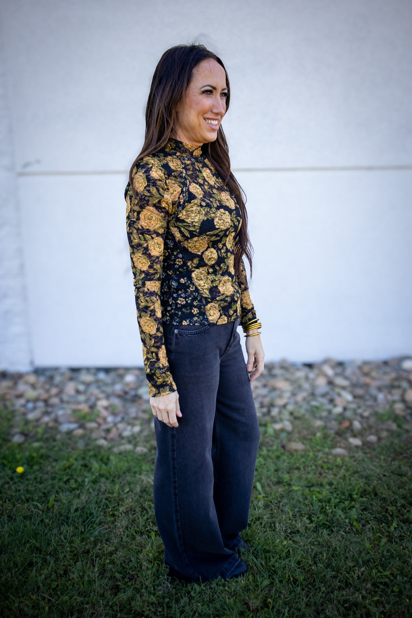 Free People - Lyric Long Sleeve - BLACK COMBO