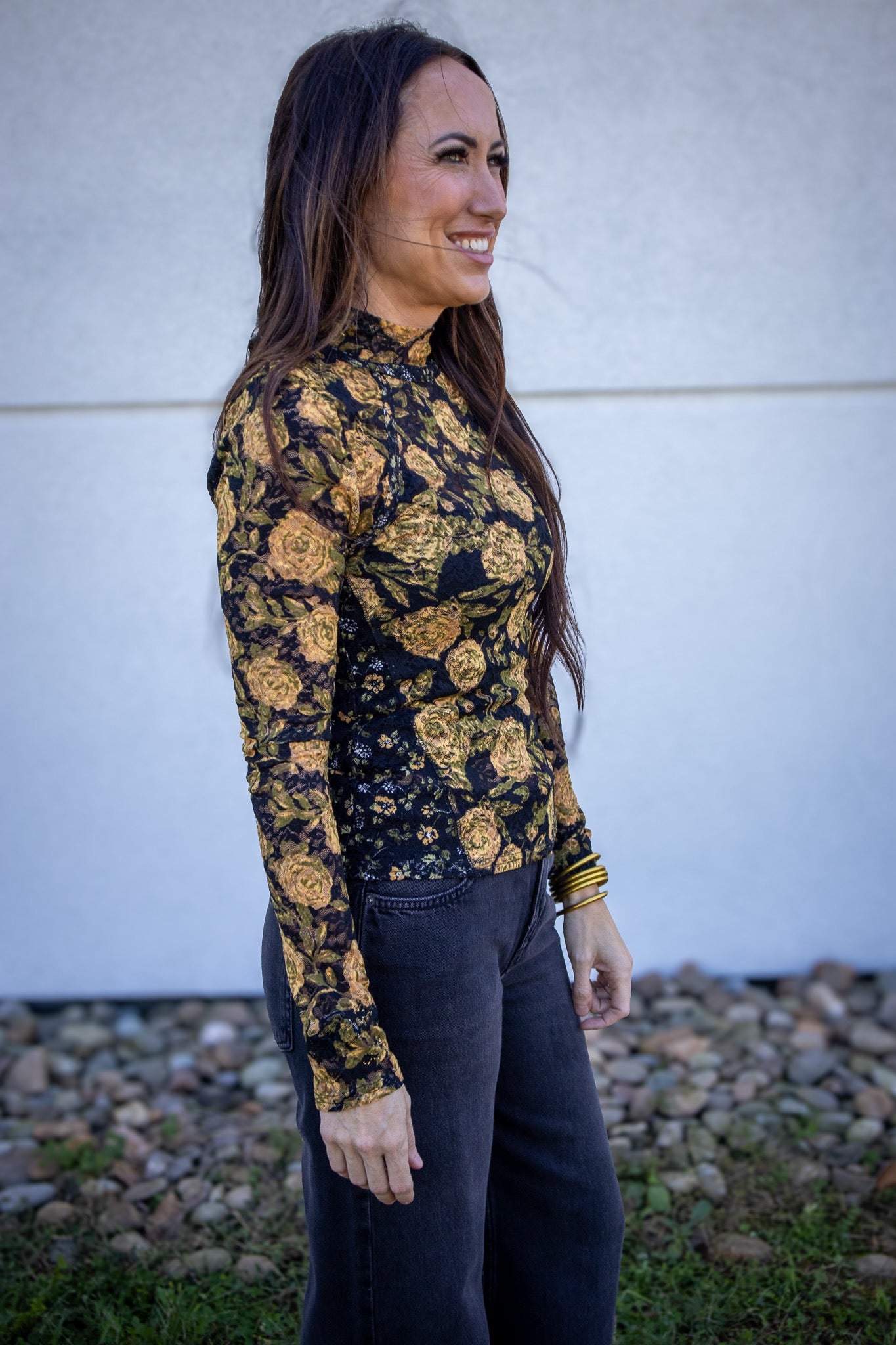 Free People - Lyric Long Sleeve - BLACK COMBO