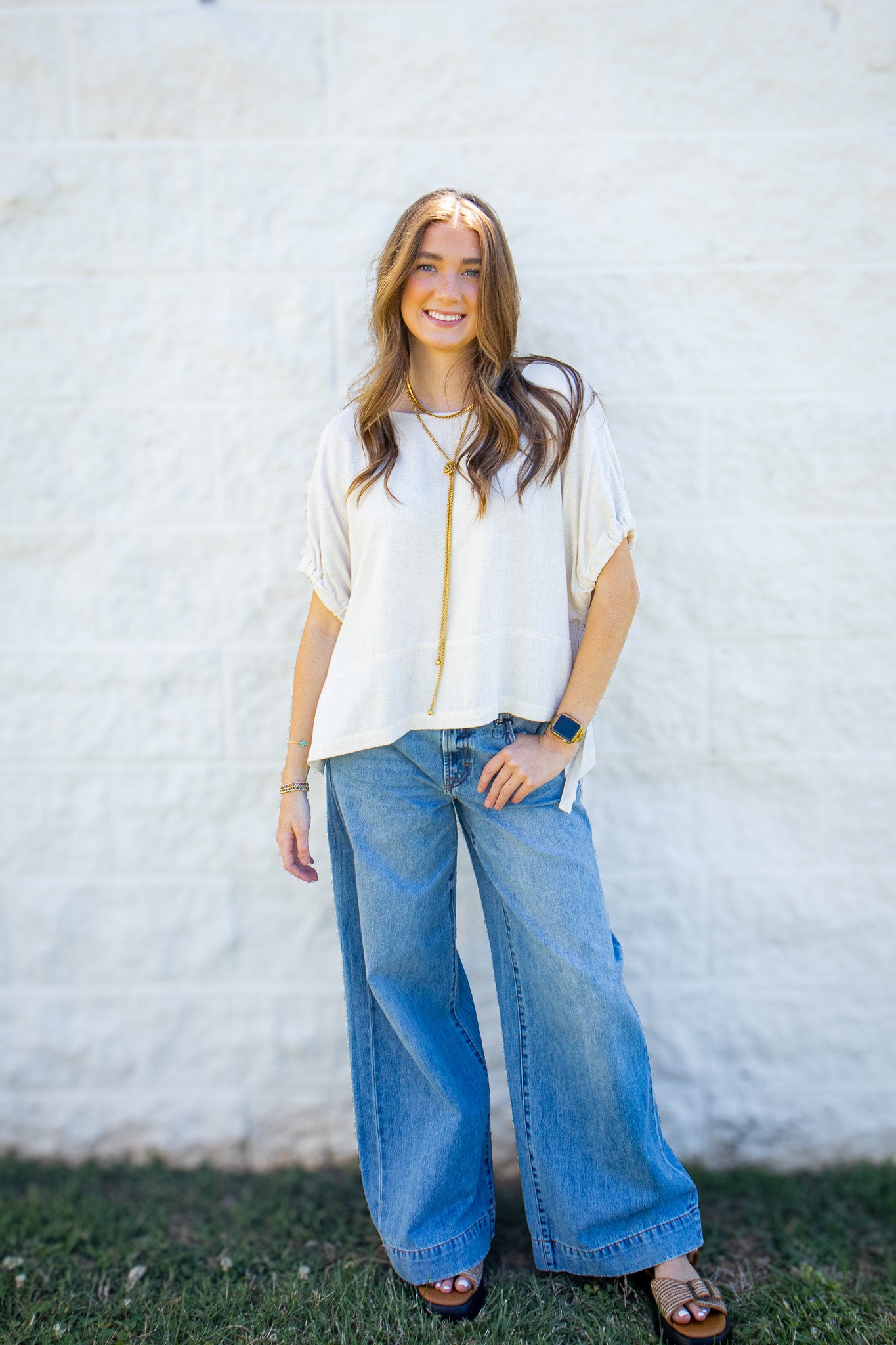 Sea Salt Relaxed Linen Blend Top