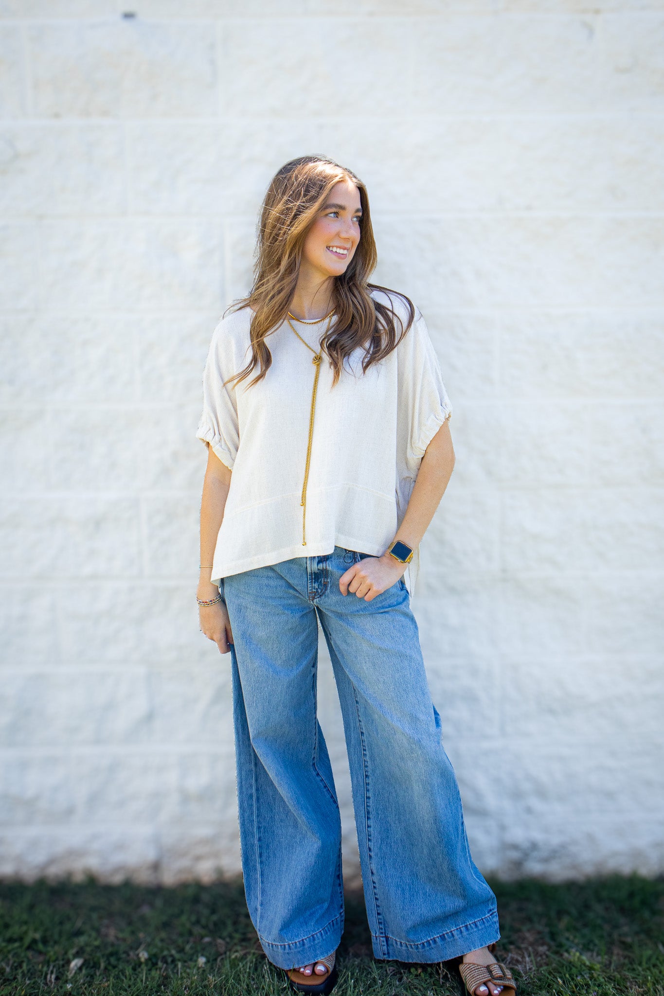 Sea Salt Relaxed Linen Blend Top