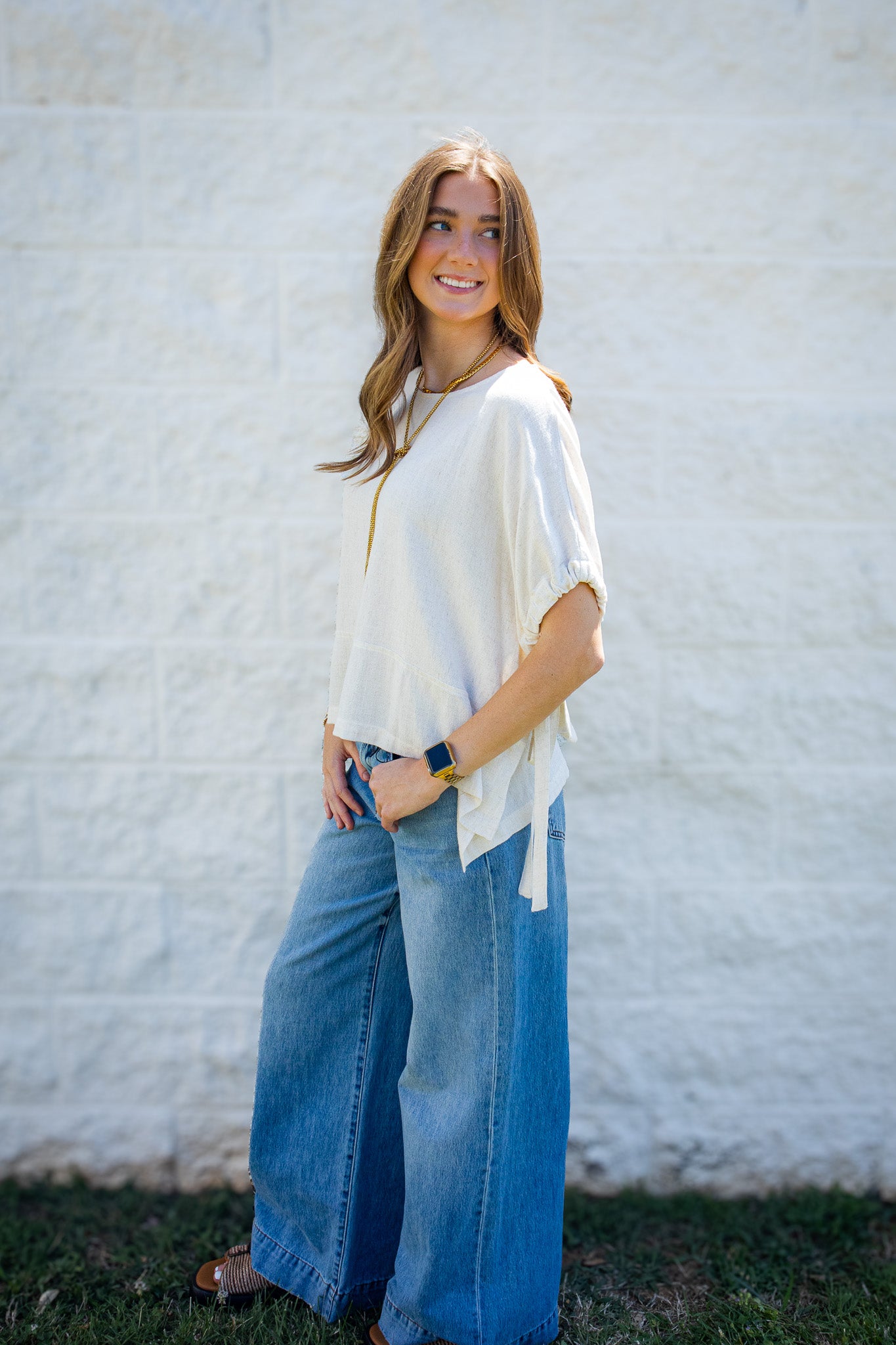 Sea Salt Relaxed Linen Blend Top