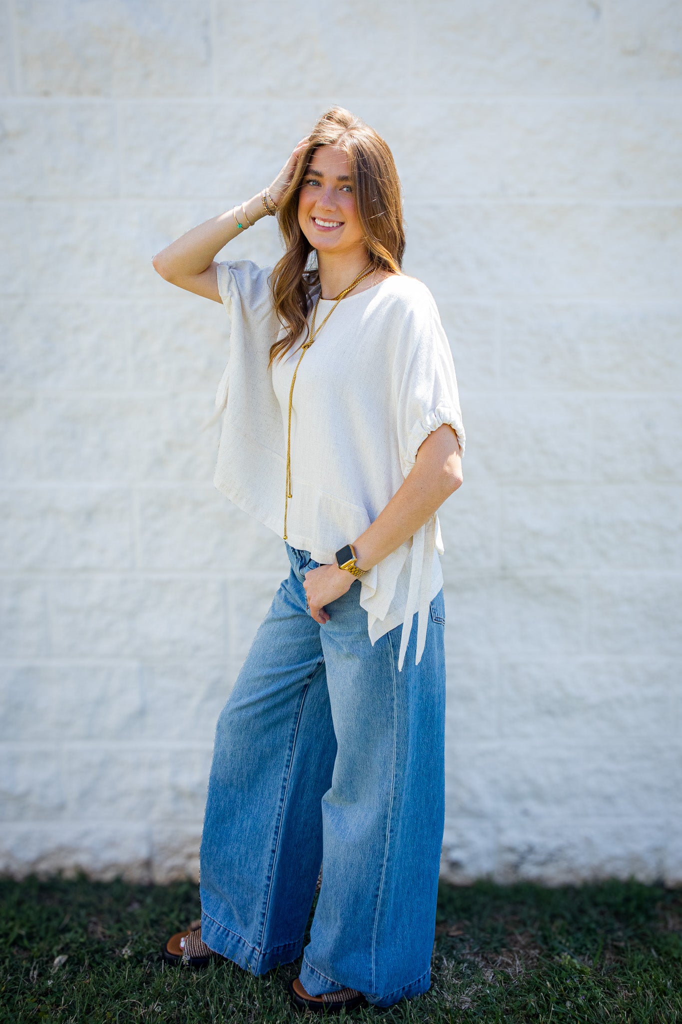 Sea Salt Relaxed Linen Blend Top