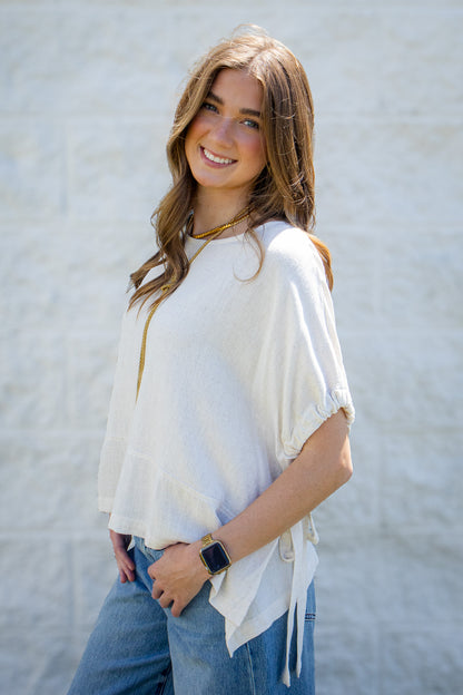 Sea Salt Relaxed Linen Blend Top