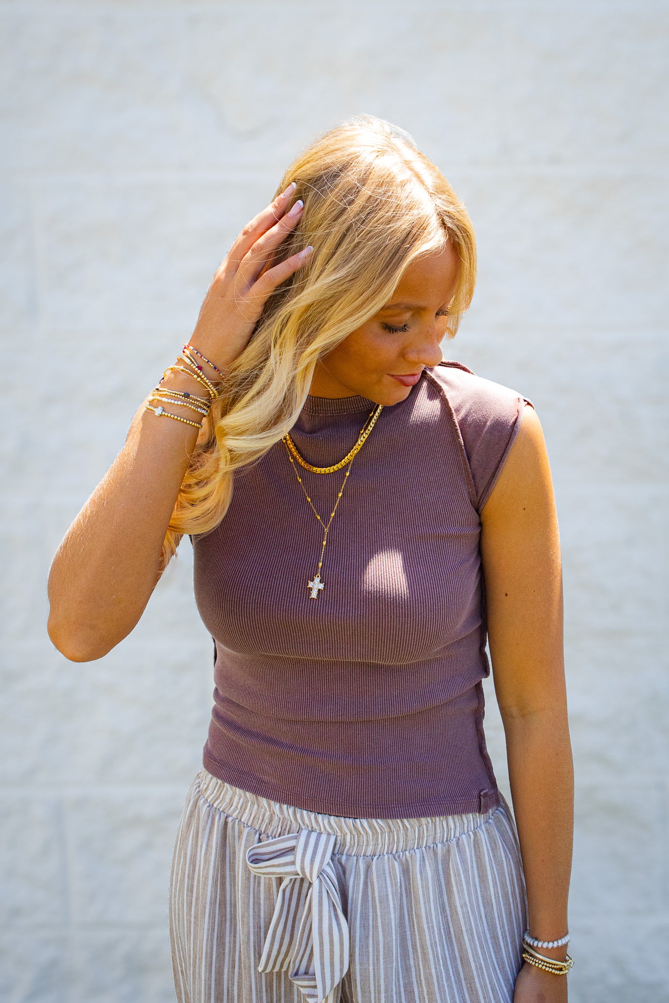 Free People - We The Free - Ever Had Ribbed Cap Sleeve Tee - Brunette/Brown